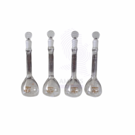 laboratory glass Volumetric flask with glass stopper amaris chemical solutions